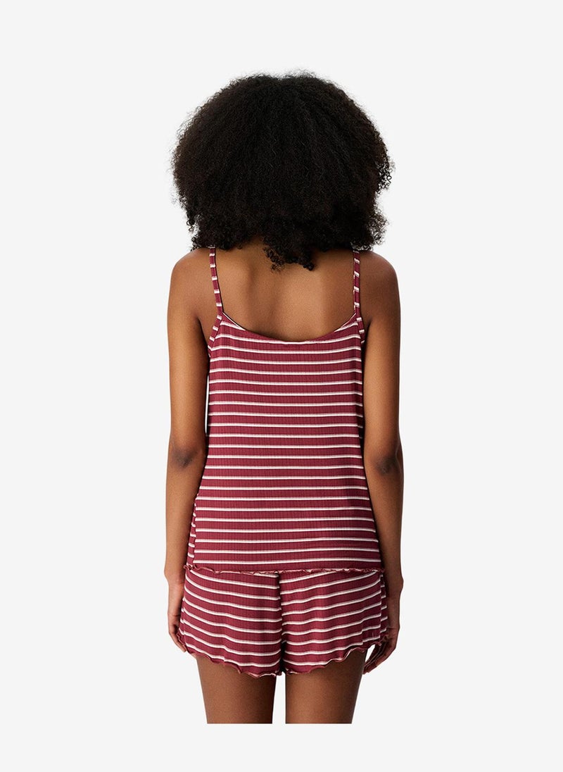 Penti Women Sisterhood Maroon Sleeveless Shorts Bordeaux Set - Image 5