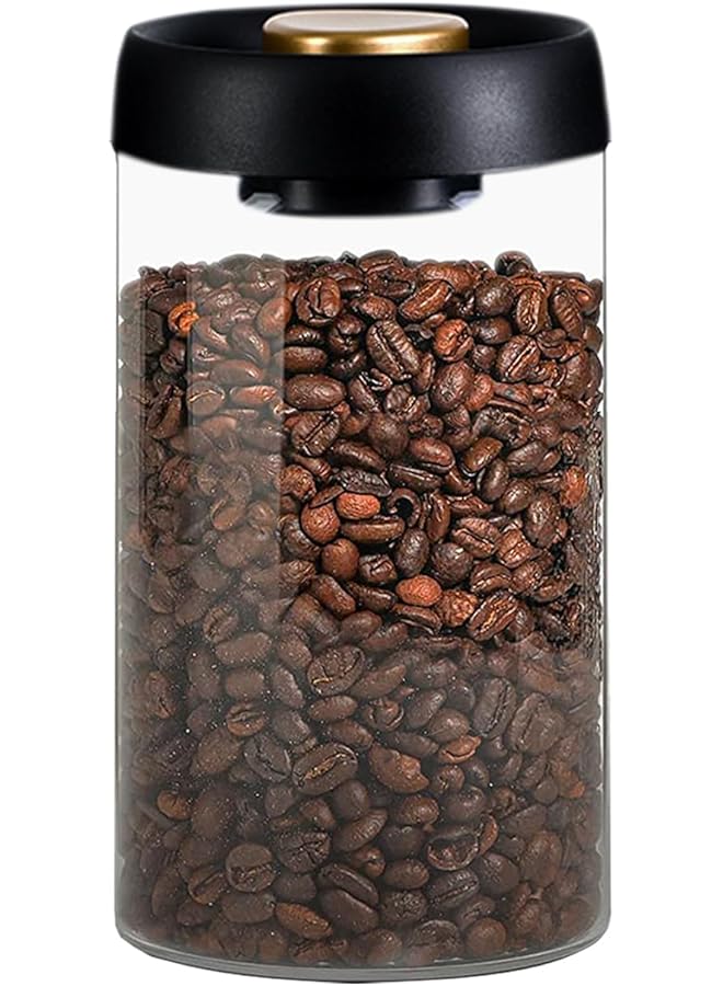 جيه زد اس برطمانات تخزين زجاجية للمطبخ، علب قهوة بغطاء محكم الغلق، حاويات تخزين طعام مثالية لحبوب القهوة والشاي والسكر والحلوى والتوابل (1200 مل) - Image 1