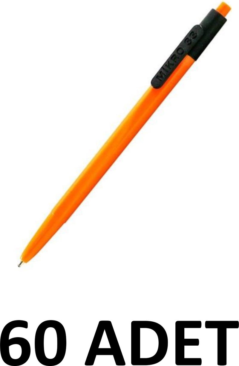 Mikro Micro 60 Pieces Push-On Ballpoint Pen Coffee Maker Pen Black M-33 - Image 1