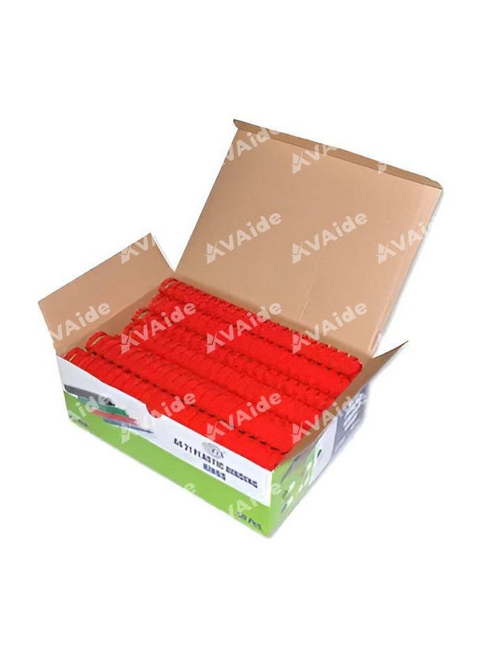 FIS 50-Piece FIS Binding Rings, Plastic Red, 32mm, 280-Sheet Capacity