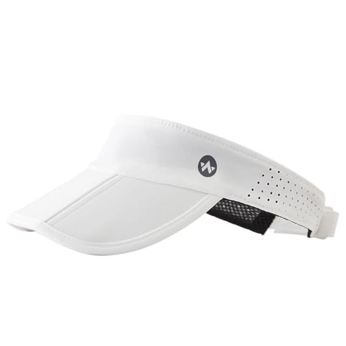 WANDER Sports Sun Visor Hats Adjustable Running Golf Tennis Mesh Folding Cap for Women Men(White) - Image 1