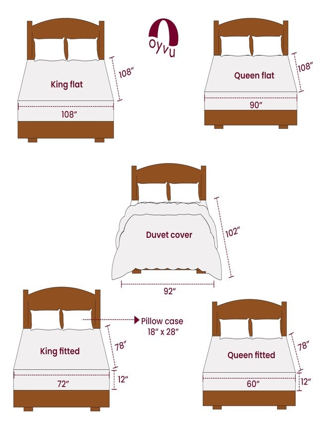 Oyvu Luxury Bedsheet | King Size | 500 Thread Count | 100% Cotton | Red Pear Color | Premium Solid Design | 1 Flat Bedsheet, 2 Pillow Covers | Size-King Flat Sheet Set, 108”x108”inch - Image 5