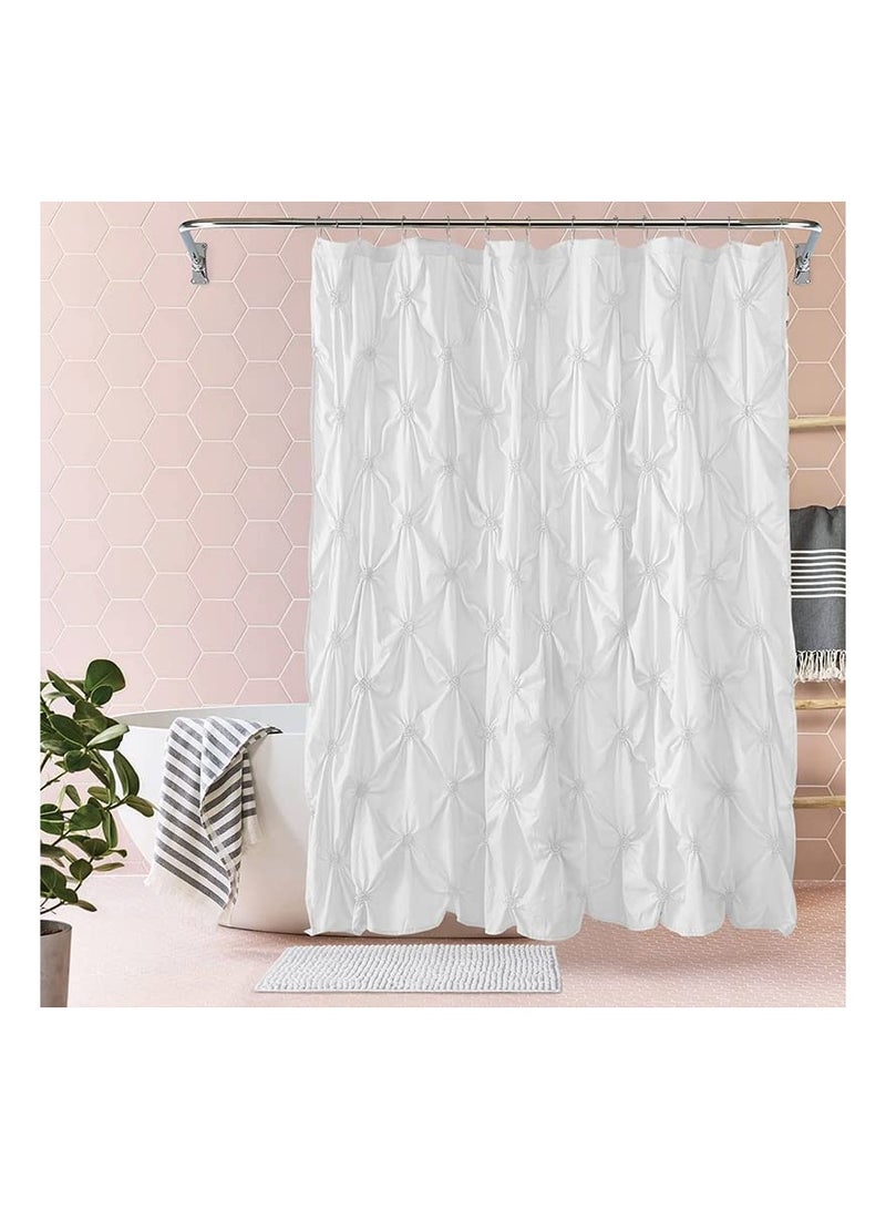 KASTWAVE Shower Curtain Green Eucalyptus Watercolor Plant Leaves with Floral Bathroom Decor Waterproof Fabric Shower Curtain with 12 Hooks 72x66 Inch Bath Accessories Art Home Decor Fabric (White Wrinkle)  - Image 1