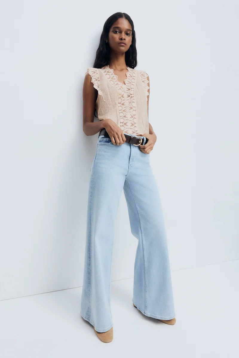 اتش اند ام فيست توب بأطراف دانتيل