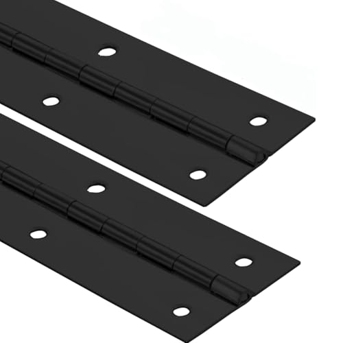 EVANCENT 2Pack Heavy Duty Piano Hinge, 2" Open Width x 20" Continuous & Piano Hinges, 0.06” Thick Stainless Steel Piano Hinge with Holes, Black Stainless Furniture Hinges for Cabinet Door Cases Woodworking - Image 1