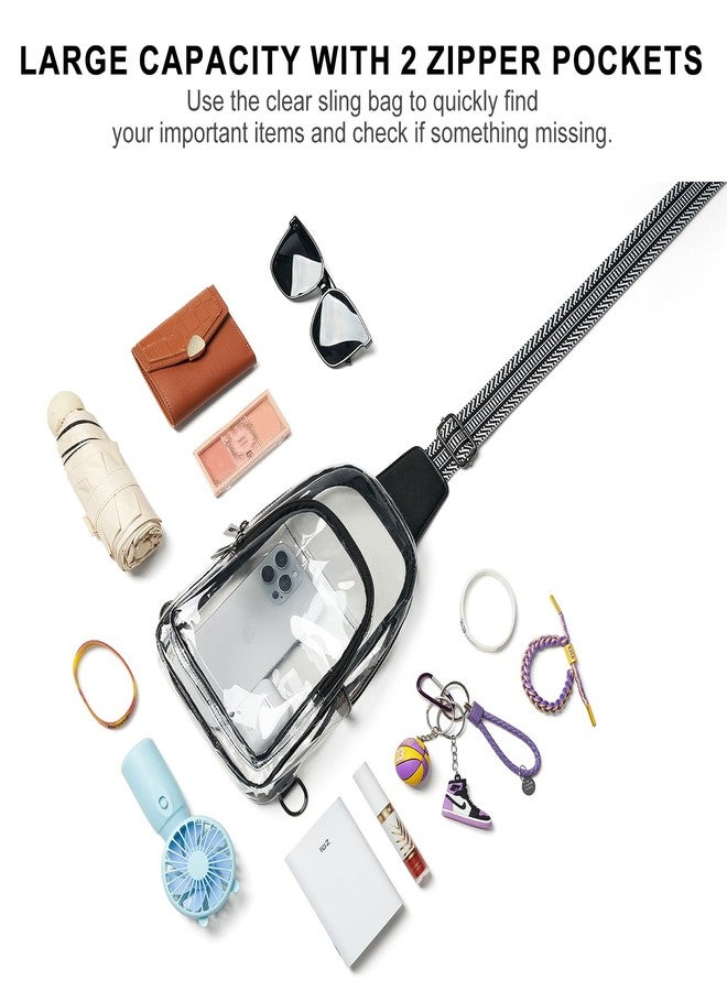 LATMAP Clear Bag for Stadium Events, Clear Purse for Women Stadium Crossbody Bag, Transparent Backpack for Concerts Sports-Guitar Black - Image 4