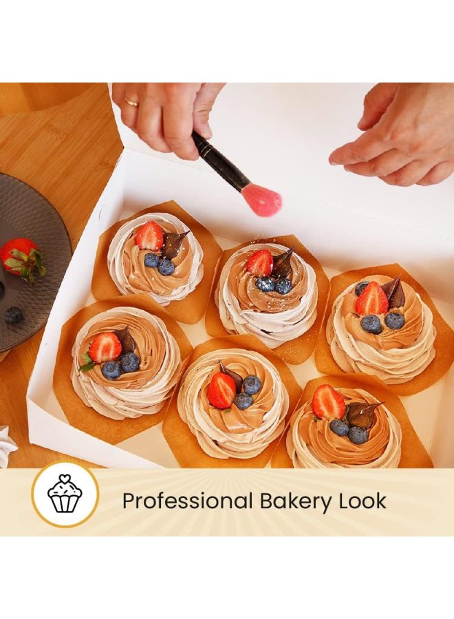 Hamburger Meat Separation Paper Meat Cake Pad Paper Silicone Oil Paper Frozen Anti-stick Oil Paper Isolation Paper Hand-held Cake Wrapping Paper-Color:50 Sheets/pack-Specifications:Round Brown 18CM