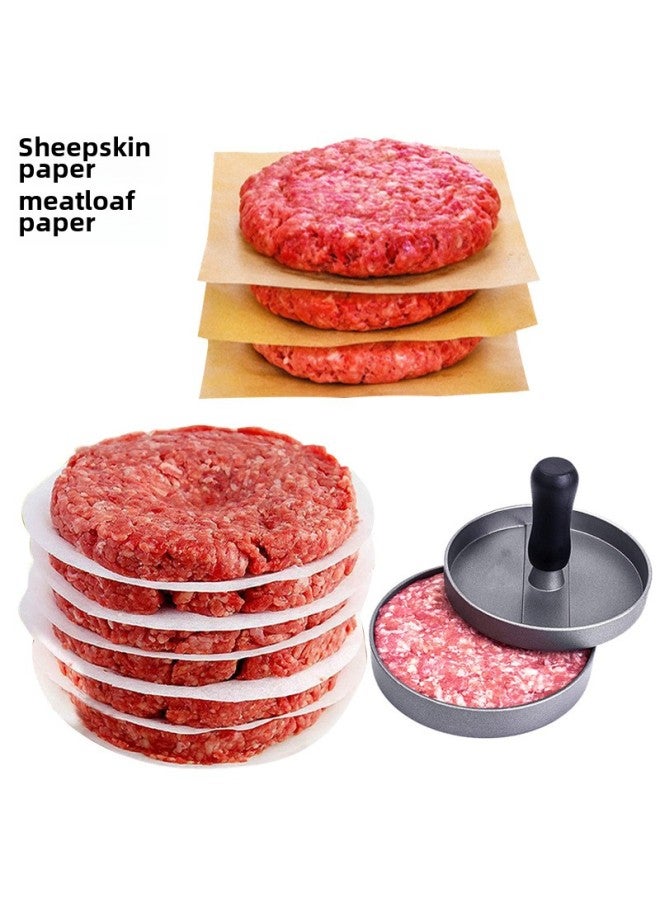 Hamburger Meat Separation Paper Meat Cake Pad Paper Silicone Oil Paper Frozen Anti-stick Oil Paper Isolation Paper Hand-held Cake Wrapping Paper-Color:50 Sheets/pack-Specifications:Round Brown 18CM