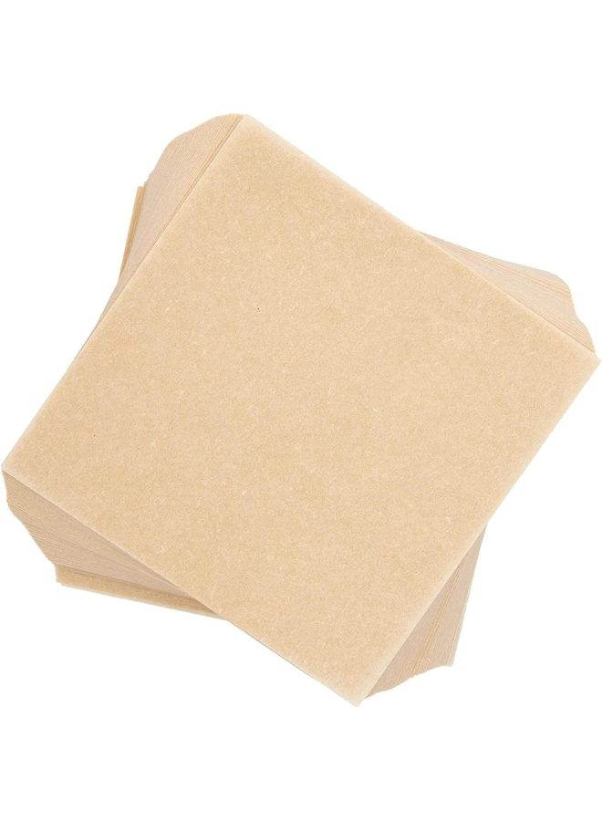 Hamburger Meat Separation Paper Meat Cake Pad Paper Silicone Oil Paper Frozen Anti-stick Oil Paper Isolation Paper Hand-held Cake Wrapping Paper-Color:50 Sheets/pack-Specifications:Round Brown 18CM
