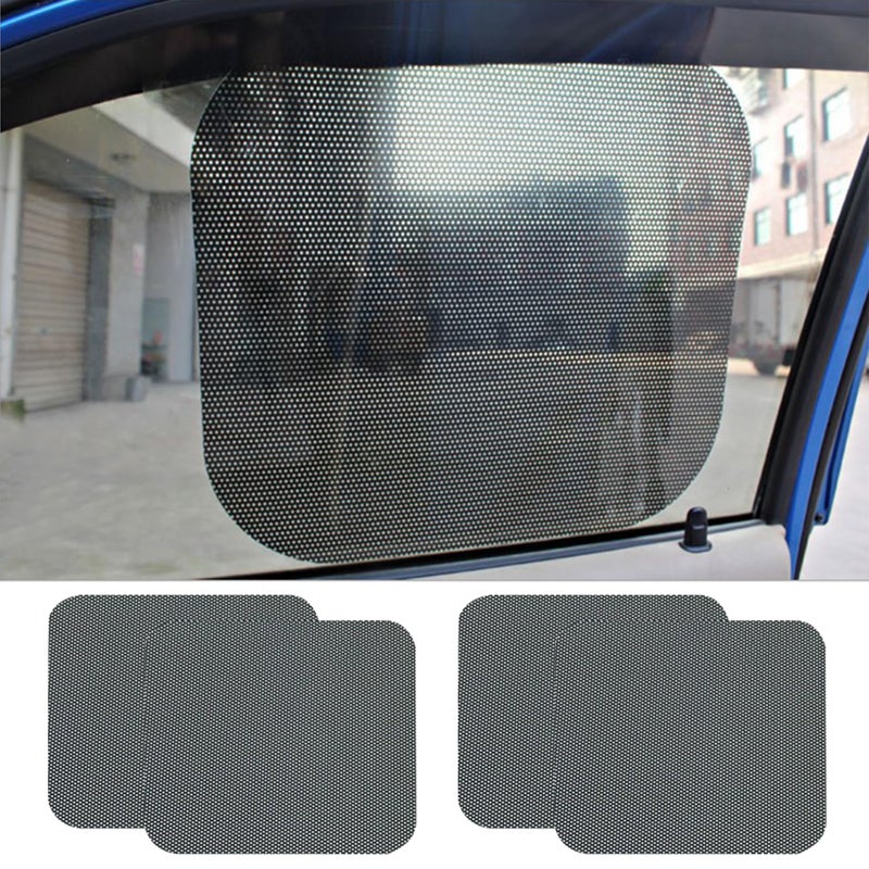 HEVLE 4PCS Car Side Window Sunshade Removable Tint for Car Windows Static Cling Auto Shade Sticker to Block Sun Glare Heat UV Rays Car Accessories Washable Sun Shade Films Universal Fit Most Cars