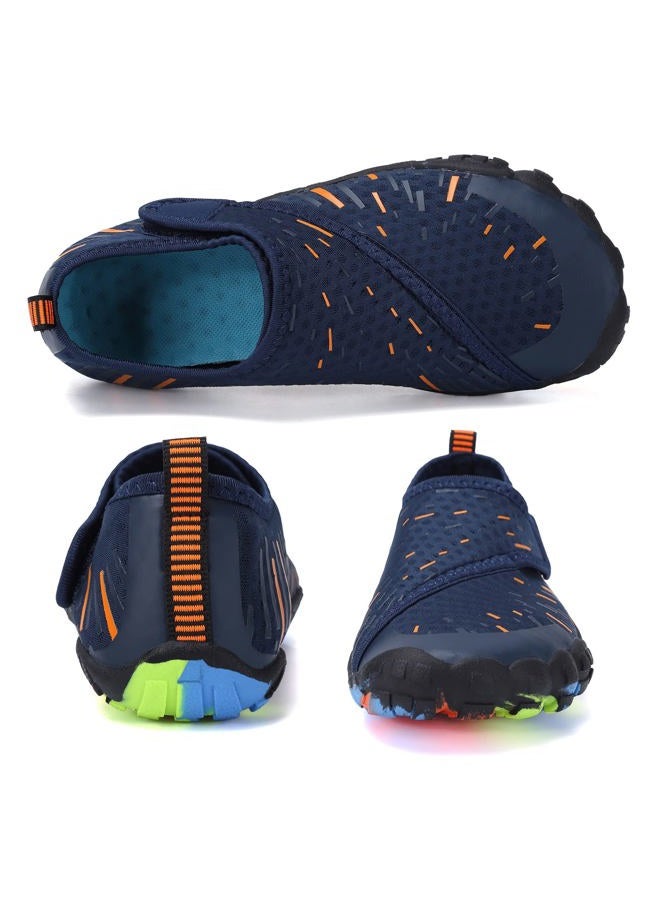 CIOR Kids Boys & Girls Water Shoes Sports Aqua Athletic Sneakers Lightweight Sport Fast Dry Shoes(Toddler/Little Kid/Big Kid), 11.navy.orange, 10.5 Little Kid - Image 3