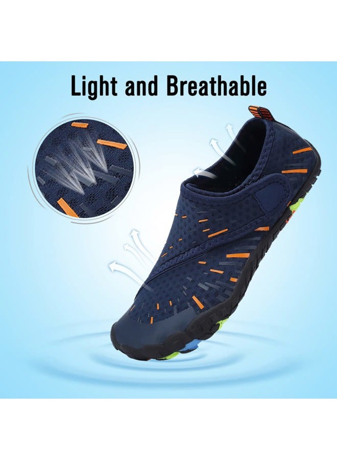 CIOR Kids Boys & Girls Water Shoes Sports Aqua Athletic Sneakers Lightweight Sport Fast Dry Shoes(Toddler/Little Kid/Big Kid), 11.navy.orange, 10.5 Little Kid - Image 5