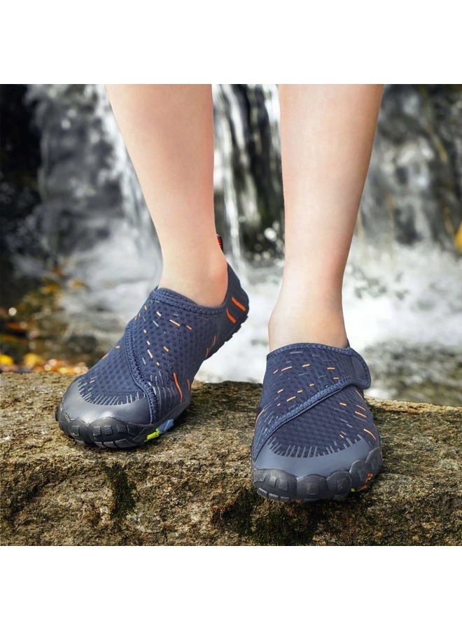 CIOR Kids Boys & Girls Water Shoes Sports Aqua Athletic Sneakers Lightweight Sport Fast Dry Shoes(Toddler/Little Kid/Big Kid), 11.navy.orange, 10.5 Little Kid - Image 2