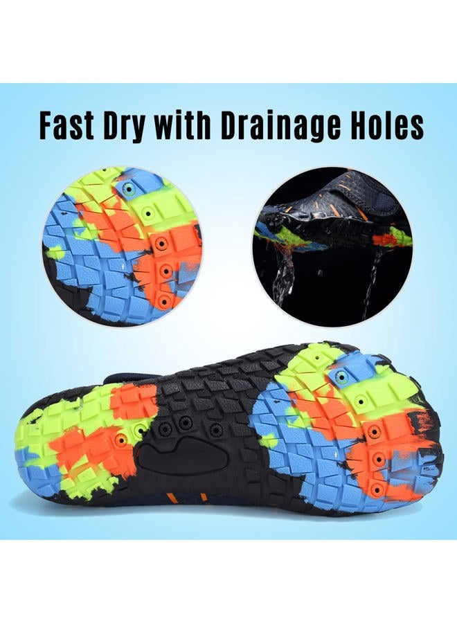 CIOR Kids Boys & Girls Water Shoes Sports Aqua Athletic Sneakers Lightweight Sport Fast Dry Shoes(Toddler/Little Kid/Big Kid), 11.navy.orange, 10.5 Little Kid - Image 4