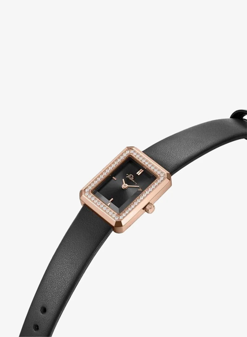 Police Black Women's Uloya Black Dial Genuine Leather Strap Analog Watch for Women, 21.7mm for Women | Best Price UAE
