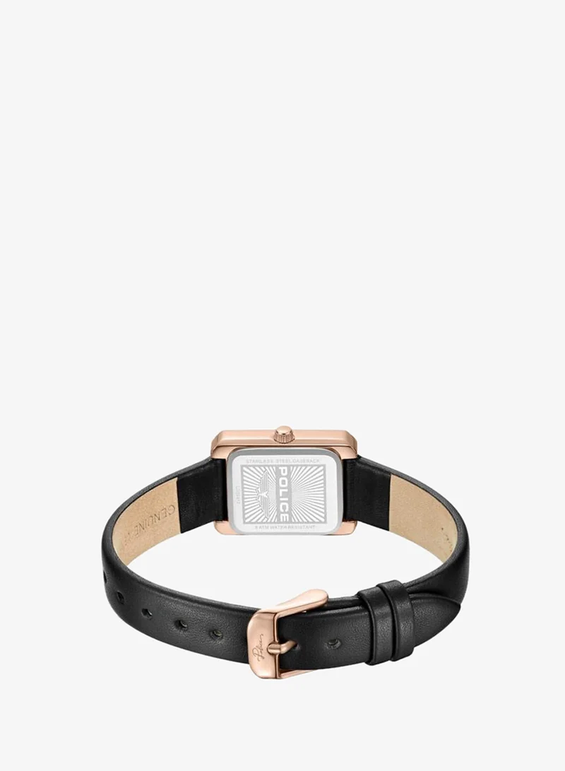 Police Black Women's Uloya Black Dial Genuine Leather Strap Analog Watch for Women, 21.7mm for Women | Best Price UAE