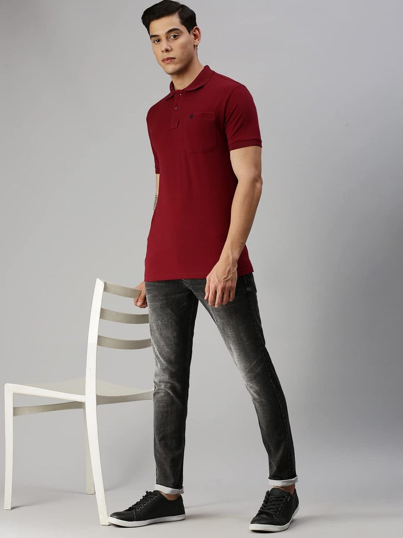 ONN Men's Solid Regular Fit Polo NC432_MRN_1PC_Maroon_XXL - Image 5