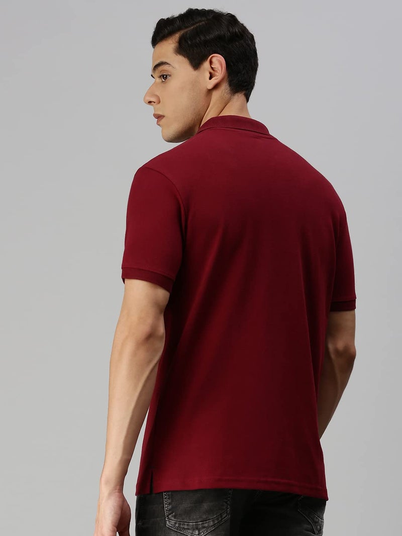 ONN Men's Solid Regular Fit Polo NC432_MRN_1PC_Maroon_XXL - Image 4