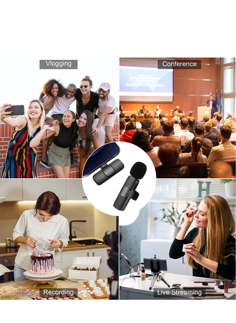 "Wireless Lavalier Microphone for Type-C Phones - Plug-and-Play Dual Mic System with Auto Sync, Noise Reduction for Video Recording, Interviews, and Vlogs" - Image 4