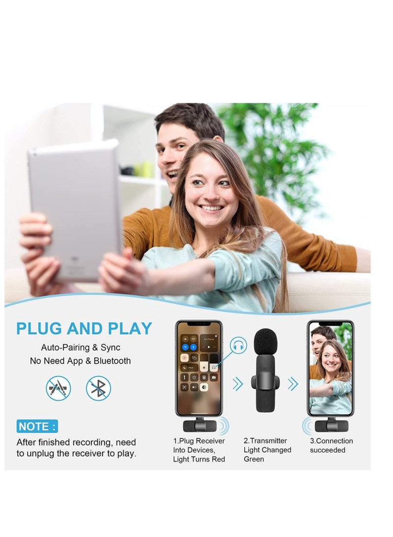 "Wireless Lavalier Microphone for Type-C Phones - Plug-and-Play Dual Mic System with Auto Sync, Noise Reduction for Video Recording, Interviews, and Vlogs" - Image 5