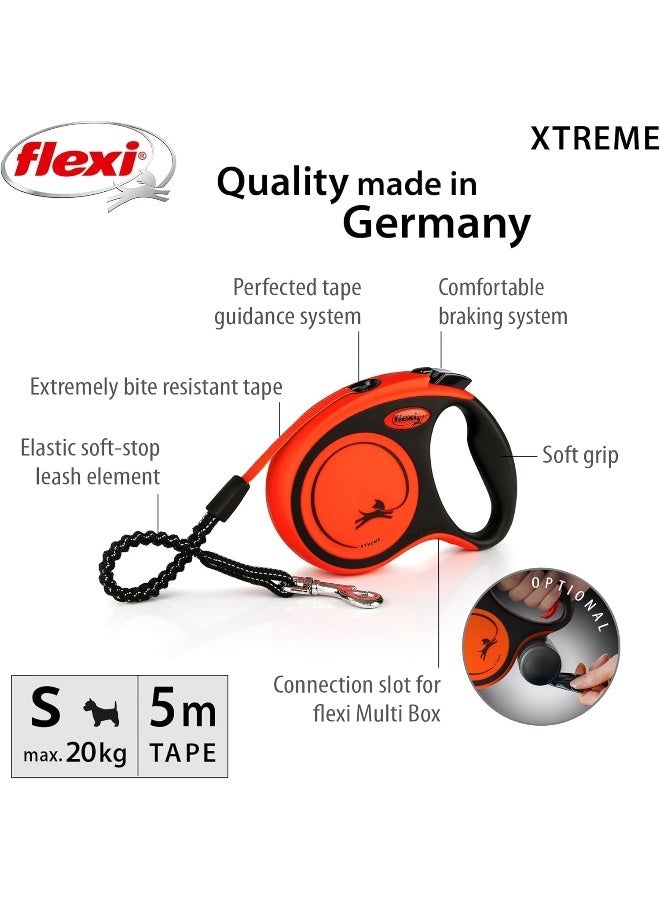Flexi Xtreme Tape Leash 5M Small - Black/Orange - Image 2