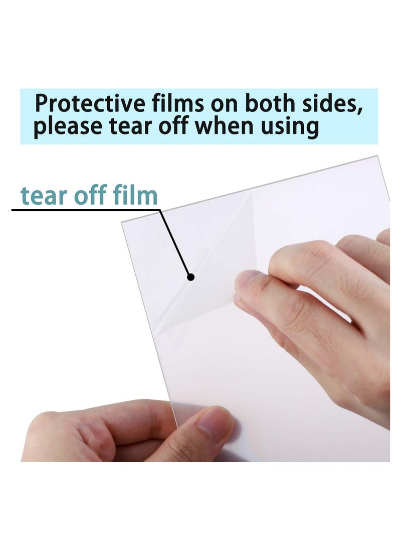 15 Pieces Clear Acrylic Sheets 0.04 inch Thickness 5 x 7 Inches Transparent Square Panel Sheets with Protective Film for Picture Frame, Display Projects, DIY Craft