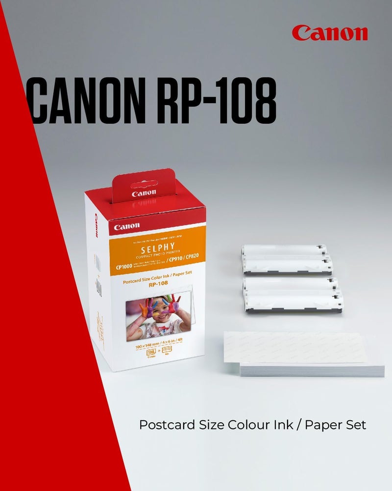 Canon Rp108I Postcard Sized Photo Paper 100 X 148 Mm Ksa Version With Ksa Warranty Support - Image 2