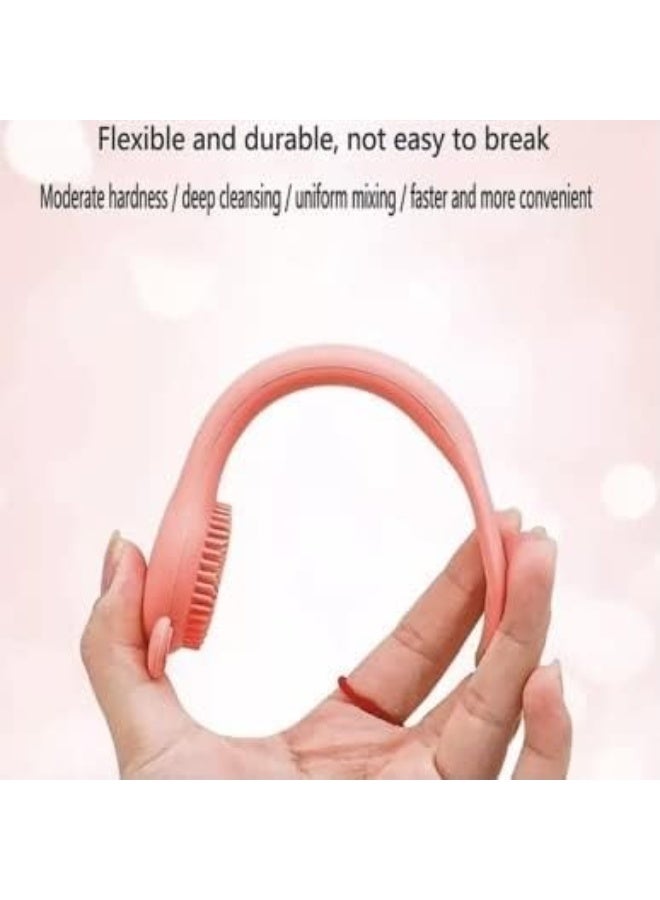 Soft Silicone Facial Cleansing Brush 2-in-1 – Cute Bear Design Face Scrubber & Mask Brush for Daily Skincare-2Pcs - Image 2