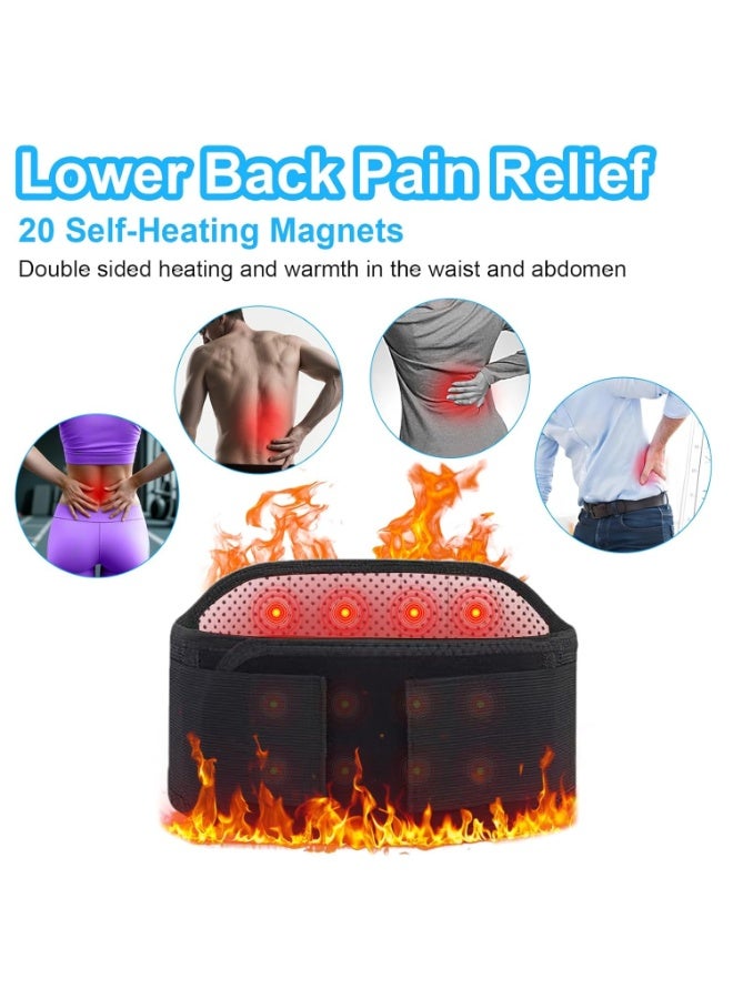 Heated Back Braces, Back Support Belt with Magnet with Self-Heating Function , Self Heating Lower Support Back Braces for Lower Pain Relief, Adjustable Lumbar Support Belt for Herniated Disc,Sciatica,Scolios-(M) - Image 4