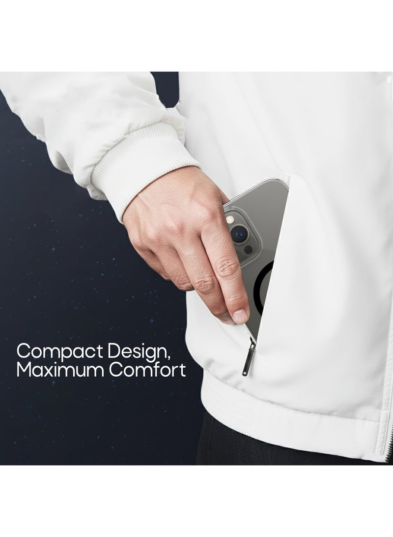 أزتك غطاء آيفون 14 برو شفاف مغناطيسي إصدار 2023 تصميم نحيف مع حماية من السقوط عبر 12 وسادة هوائية مغناطيس قوي N52 يدعم MagSafe مقاوم للصدمات بمعيار عسكري مضاد للاصفرار حواف مرتفعة لحماية الشاشة والكاميرا كفر خفيف وأنيق لآيفون 14 برو - Image 5