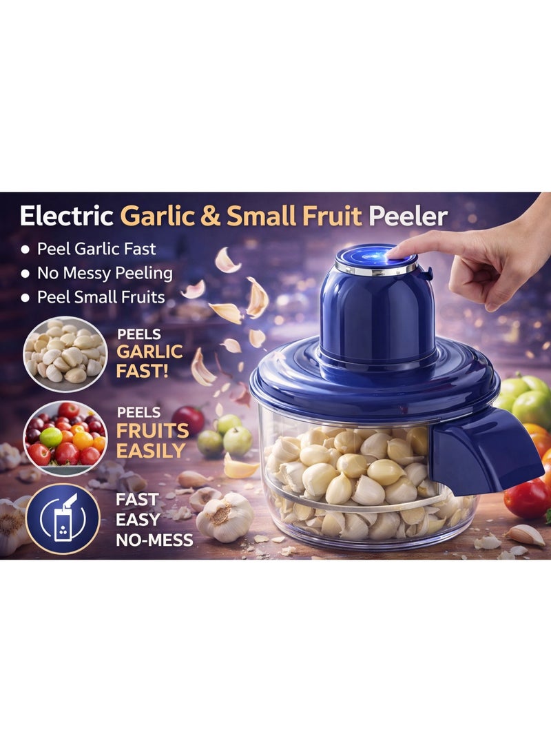 آلة تقشير الخضراوات الكهربائية الأوتوماتيكية – أداة تقشير للفواكه الصغيرة ومقشر ثوم فعال – أداة مطبخ عملية لتقشير الثوم والطماطم الكرزية والعنب - Image 1