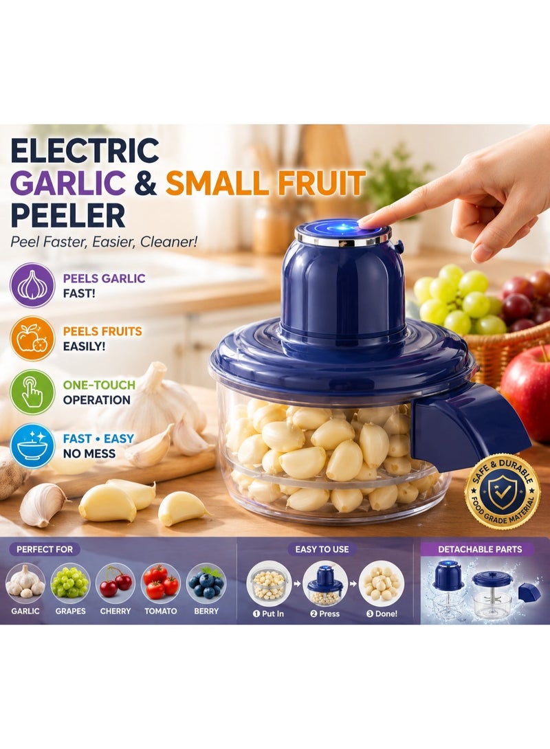 Electric Vegetable Peeling Machine Automatic Small Fruit Peeling Tool Garlic Peeler Efficient Kitchen Tool for Garlic Tomato Cherry Grape - Image 1