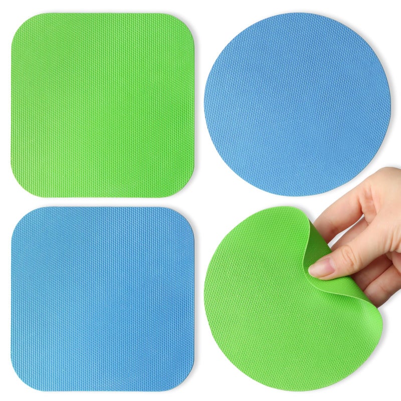 Aixoom Rubber Jar Opener Pads Set of 4 Round Heatinsulated NonSlip Gripper Pads for Jars Kitchen Tool for Easy Opening Circle and Square