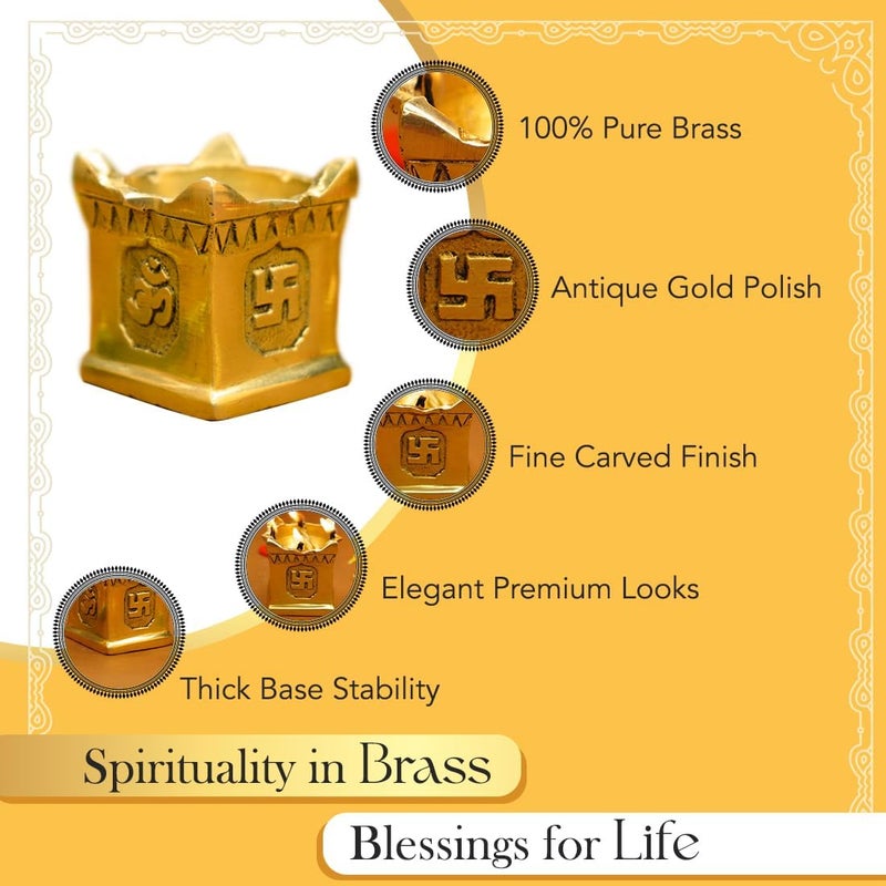 Ekhasa Condition adaptive build 100% Pure Brass Tulsi Diya for Puja | Diyas for Home Decoration | Pital Deepam for Pooja | Brass Oil Lamps for Pooja | Agal Vilakku for Pooja | Puja Diya for Home Mandir | Deepak Kundulu Samai Modern warehouse management - Image 3