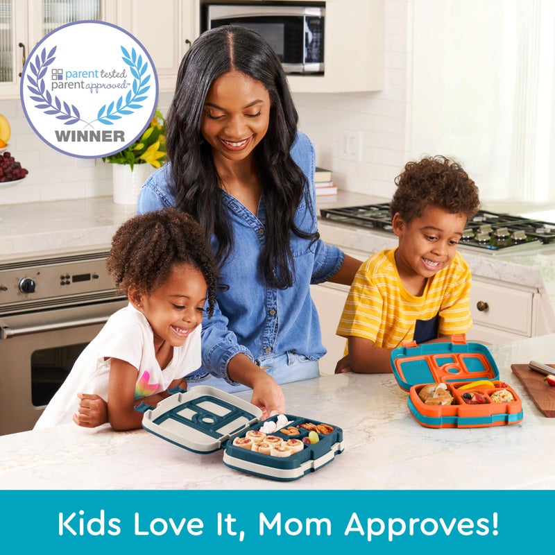 Bentgo Kids Prints Leak-Proof, 5-Compartment Bento-Style Kids Lunch Box - Ideal Portion Sizes for Ages 3-7, Durable, Drop-Proof, Dishwasher Safe, & PFAS & BPA-Free Materials (Planes) - Image 2