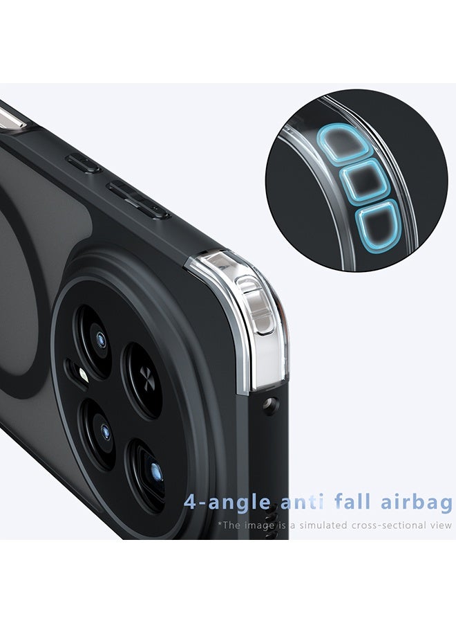 Magnetic Case for Honor Magic 8 Pro 5G, Frosted Translucent Back Protective Slim Phone Cover, Anti-Fingerprints, Anti-Fall Drop Protection, Shockproof Case for Honor Magic 8 Pro 5G (Black) - Image 3