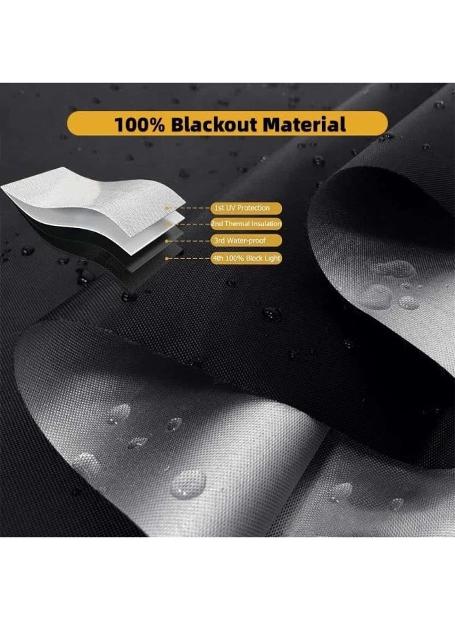 Anmi Blackout Blind (145x300cm), Portable DIY Window Blinds No Drill Window Shades with Strong Tape Strips, Temporary Blackout Curtains Lightweight Blackout Shades for Bedroom Baby Nursery Travel Dorm - Image 5