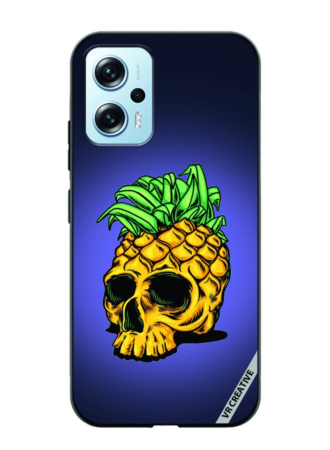 VR CREATIVE Protective Case Cover For Xiaomi Poco X4 GT Pineapple Skull Design Multicolour - Image 1