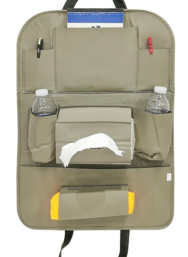 منظم خلفي لمقعد السيارة مكون من قطعتين ملحقات السفر واقي المقعد الخلفي ومنظم حامل الكأس - Image 3