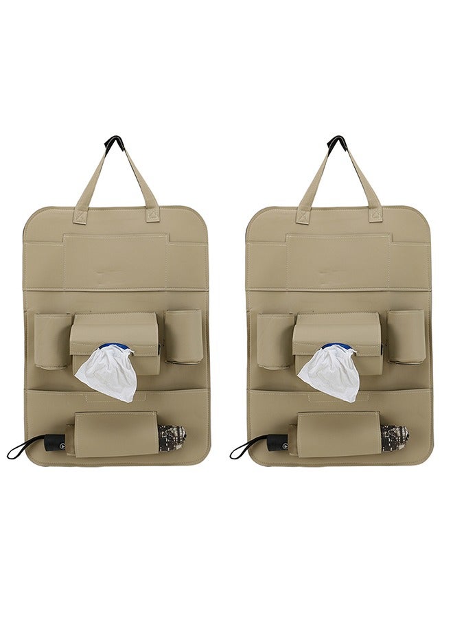 منظم خلفي لمقعد السيارة مكون من قطعتين ملحقات السفر واقي المقعد الخلفي ومنظم حامل الكأس - Image 2