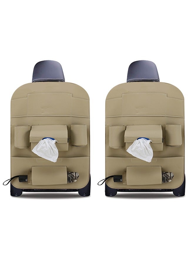 منظم خلفي لمقعد السيارة مكون من قطعتين ملحقات السفر واقي المقعد الخلفي ومنظم حامل الكأس - Image 1