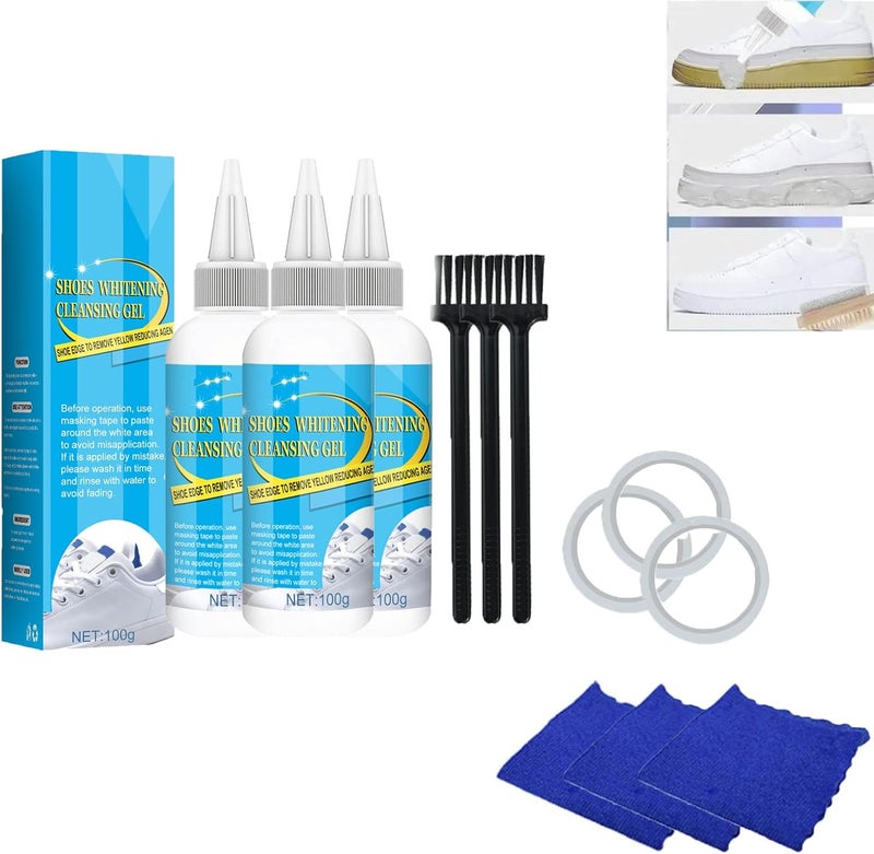 comfrt Shoes Whitening Cleansing Gel, Nowinstdof Shoe Whitening, Nowinstdof Shoe Whitening Cleansing Gel, Shoe Stain Remover, Yellow Stain Remover for White Shoes (3 Pcs) - Image 1