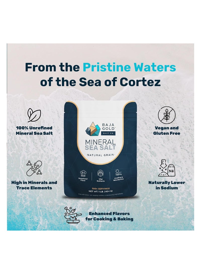 Baja Gold Mineral Sea Salt 1 lb – Natural Grain Sea Salt for Cooking & Baking – Premium Baja Salt – Resealable Bag – 300+ Servings - Image 2