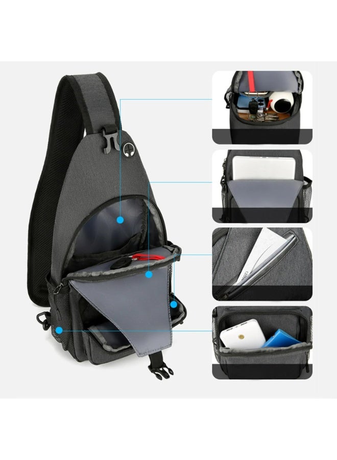 Bukela Dark Gray Outdoor Sports Chest Bag – Crossbody Chest Pack, Lightweight, for Running Hiking - Image 4
