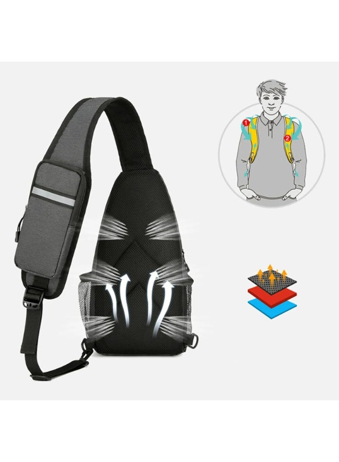 Bukela Dark Gray Outdoor Sports Chest Bag – Crossbody Chest Pack, Lightweight, for Running Hiking - Image 3