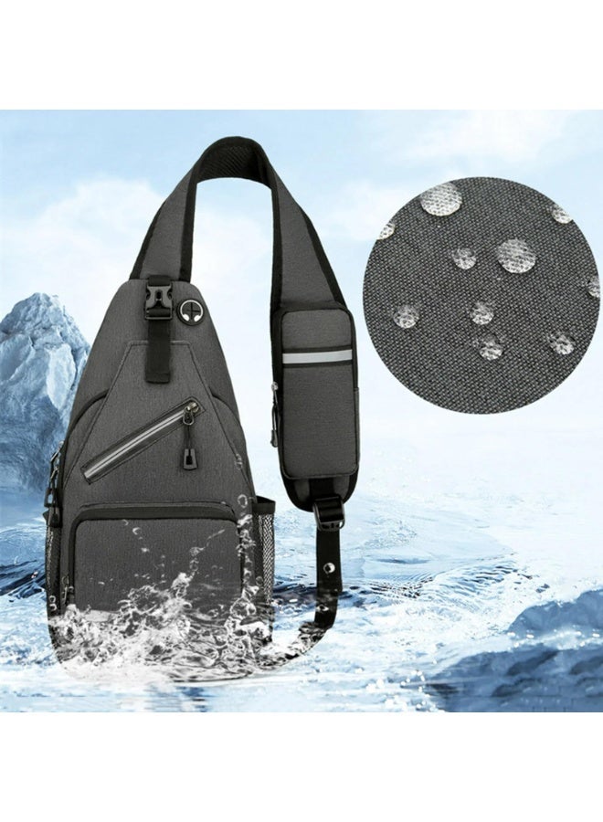 Bukela Dark Gray Outdoor Sports Chest Bag – Crossbody Chest Pack, Lightweight, for Running Hiking - Image 1