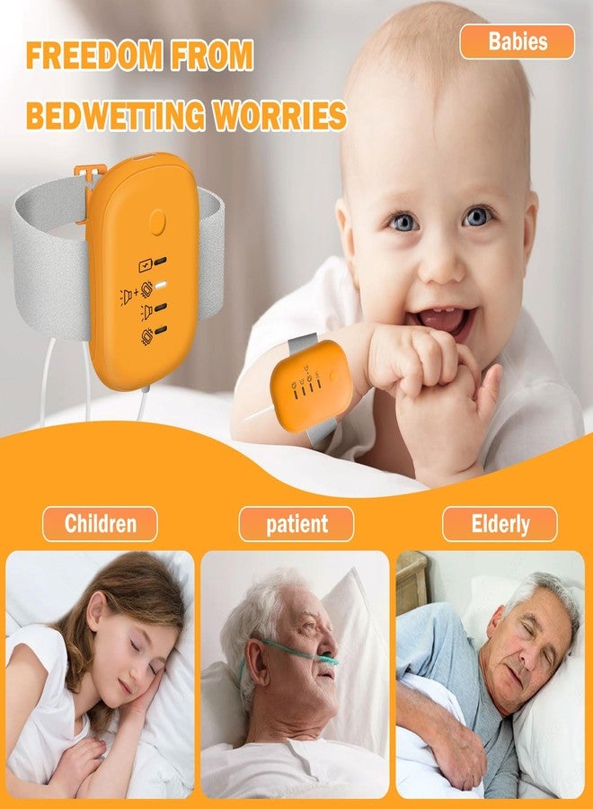 Yoiilifee Bed Wetting Alarm for Boys and Girls - USB Rechargeable with Loud Sound & Vibration, 3 Reminder Modes, High Sensitivity Sensors, Long Standby Time Over 120 Hours (Orange) - Image 3