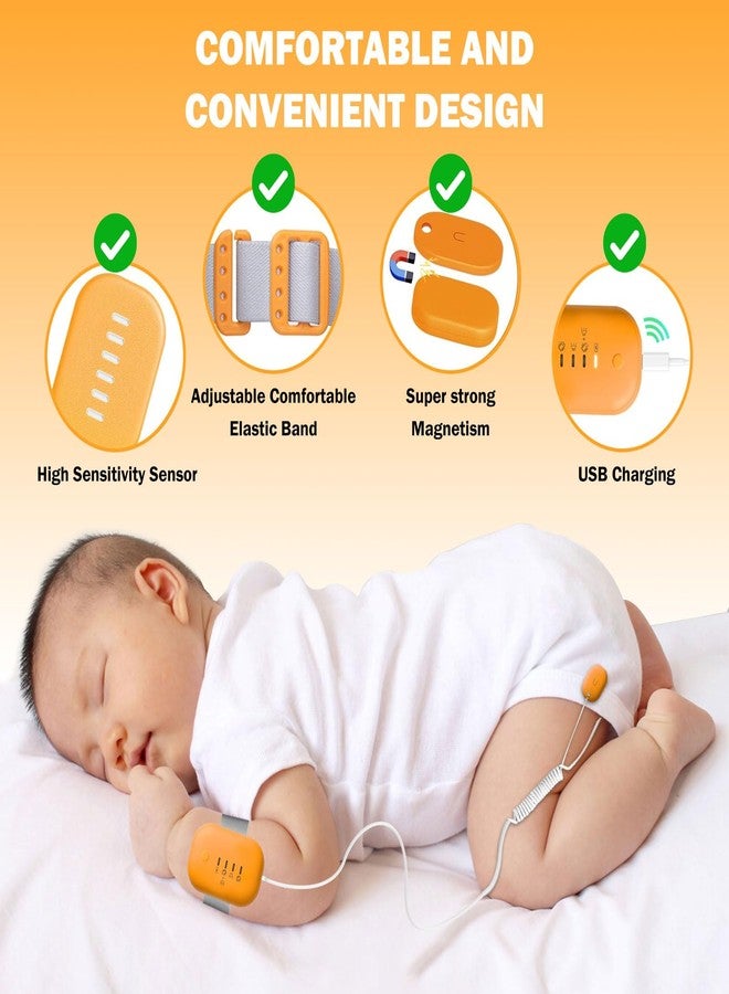 Yoiilifee Bed Wetting Alarm for Boys and Girls - USB Rechargeable with Loud Sound & Vibration, 3 Reminder Modes, High Sensitivity Sensors, Long Standby Time Over 120 Hours (Orange) - Image 4