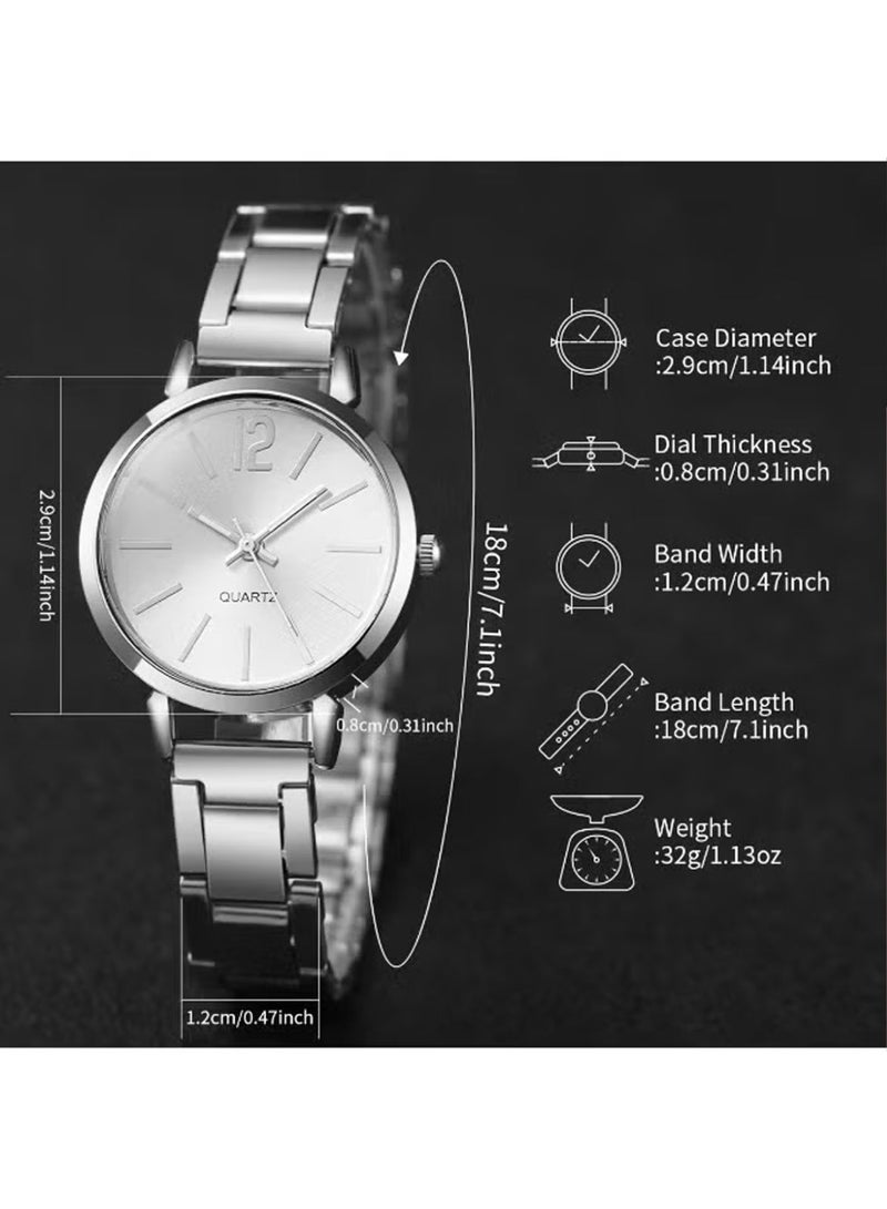 olayks Women's Stylish Metallic Quartz Watch with Trendy LOVE Open Cuff Bracelet, Stainless Steel & Waterproof, Wrist Accessories, Ideal Gift for Girlfriend (Silver) - Image 5