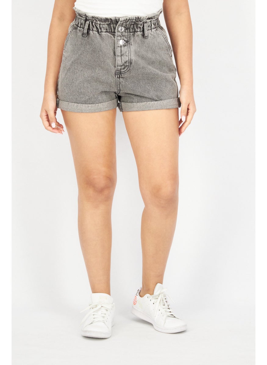 Women Washed Denim Shorts, Grey - pzsku/ZD32D2029780E8D978680Z/45/_/1737642286/84faf15b-6a7b-40d6-acab-487ab5ffe3de